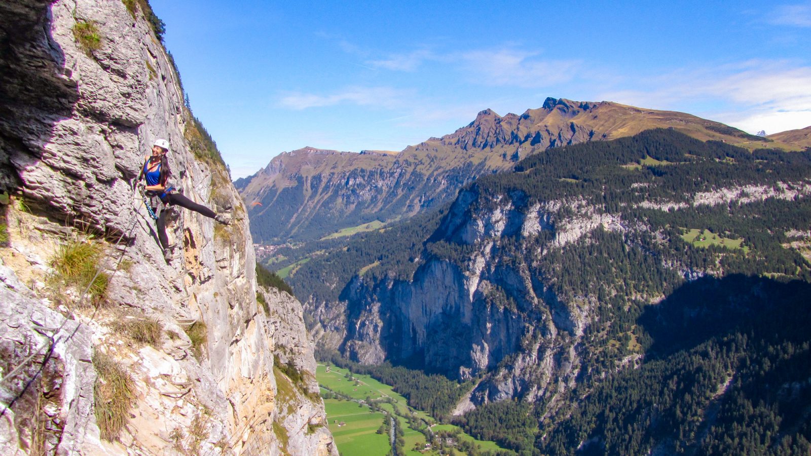 Via Ferrata Murren to Gimmelwald, Switzerland: One Insane Alpine Adventure! What to expect on the via ferrata, what to pack, what equipment you'll need and where to rent it. Do you need a guide? How difficult is it? And more! #viaferrata #murren #gimmelwald #swissalps #switzerland #lauterbrunnenvalley #jungfrau #hiking #rewilding #mywanderlustylife