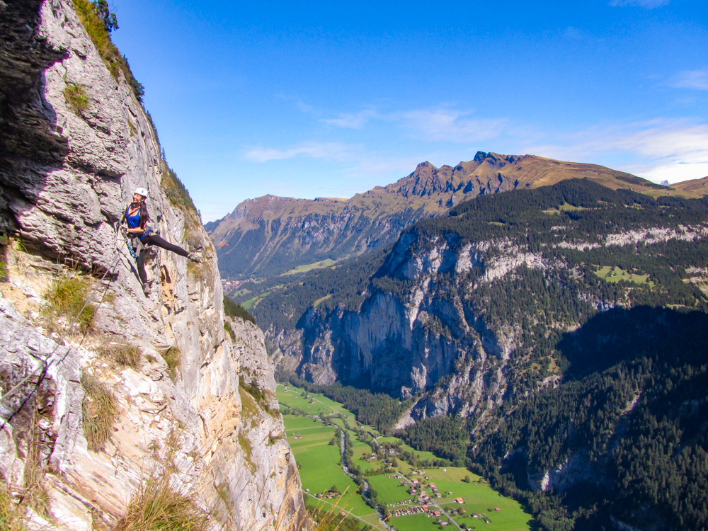 Exposed cliff walk | Via Ferrata Murren to Gimmelwald, Switzerland: One Insane Alpine Adventure!