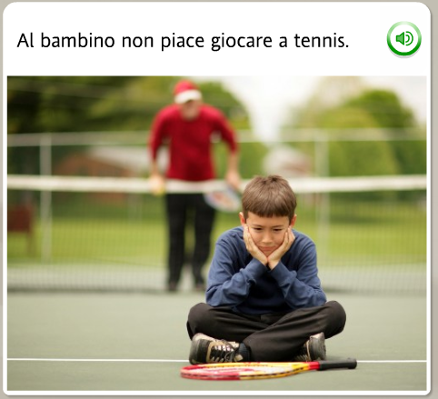 The funniest Rosetta Stone stock images: Italian, the kid doesn't like to play tennis