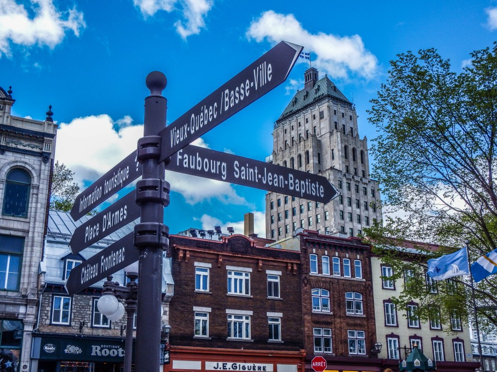 old quebec city sign