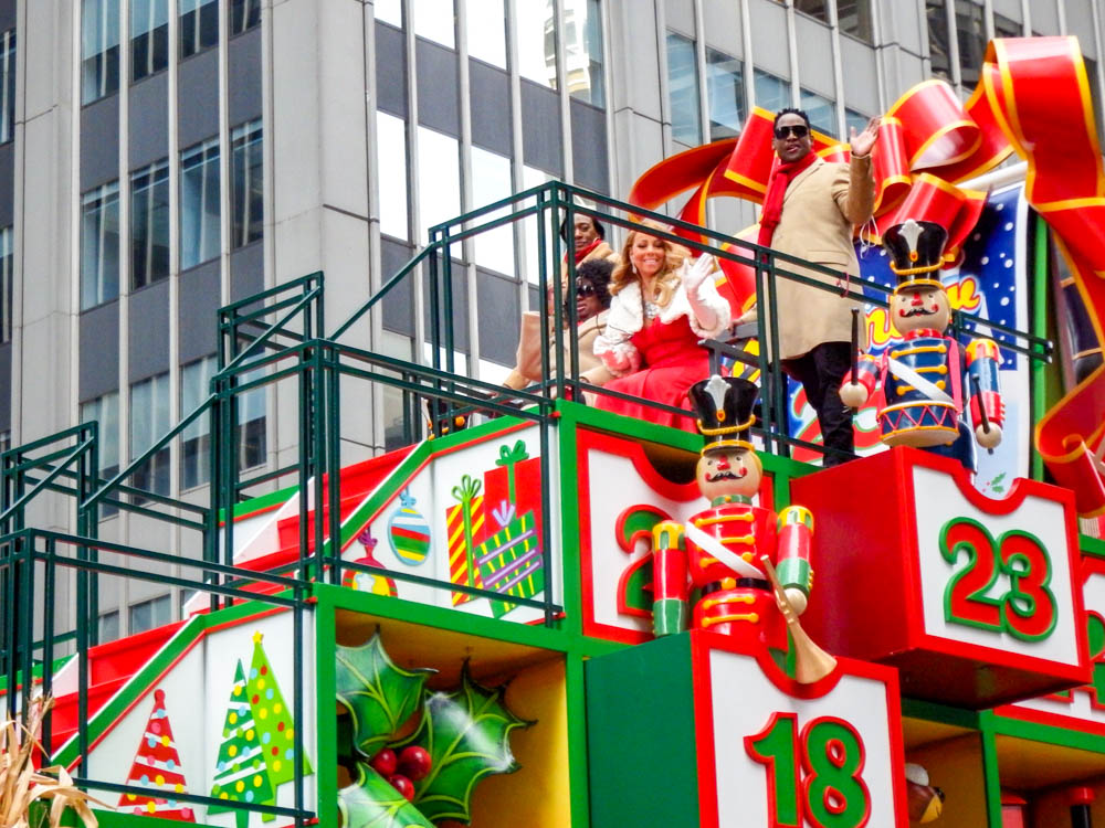 Mariah Carey on a parade float