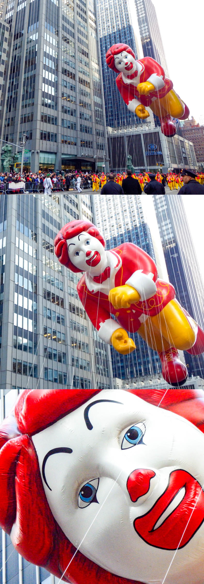ronald mcdonald balloon at the macy's thanksgiving parade