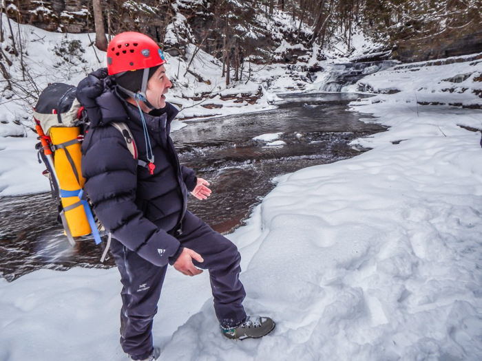 Ice Canyoning in Québec // Why You Should Be All up in This | Our guide, Marc, ice canyoning in Québec