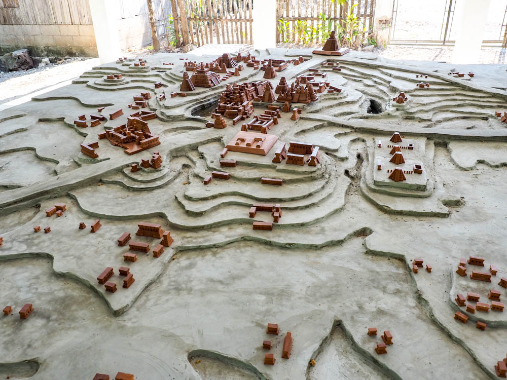 map of miniature Tikal temples