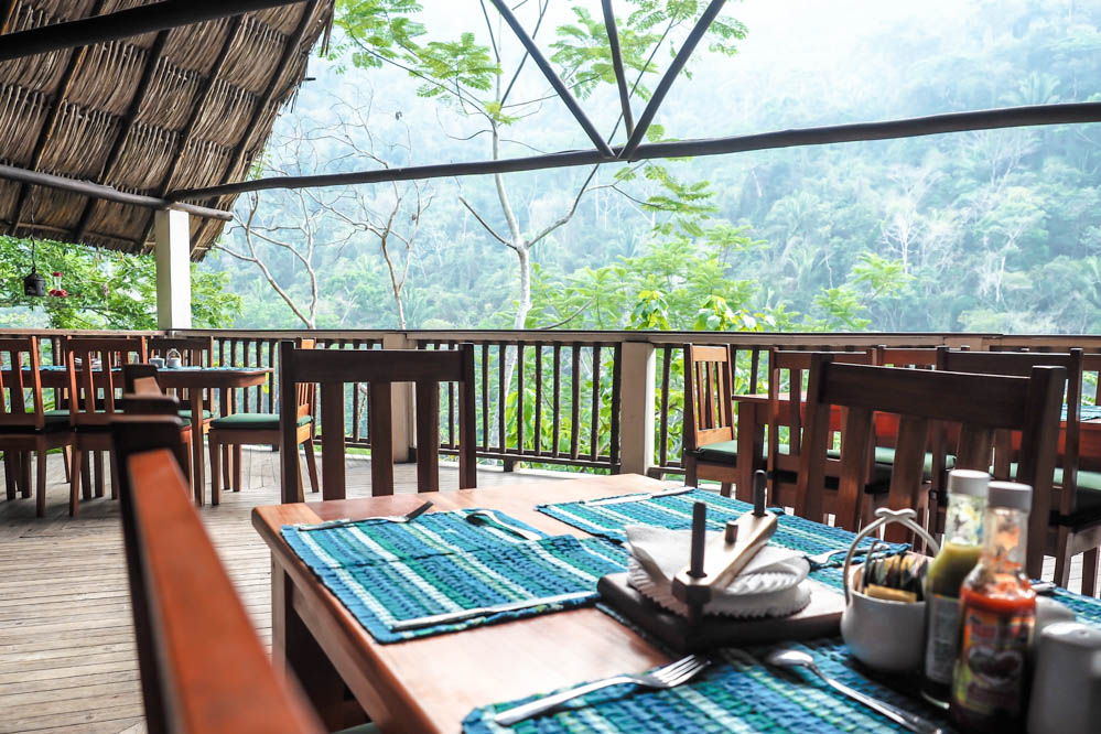 open-air restaurant in the jungle at black rock lodge in belize