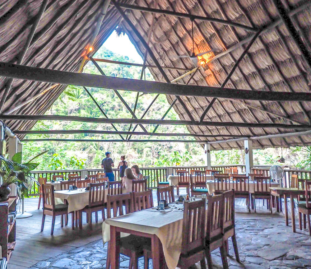 open-air restaurant in the jungle in belize