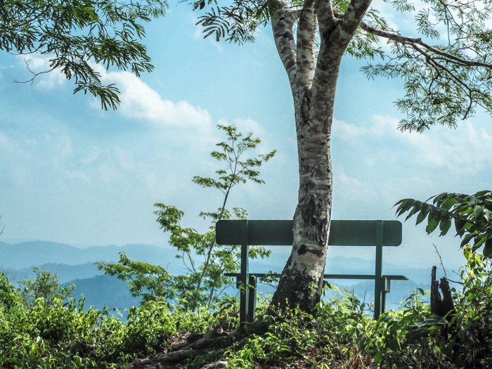 Black Rock Lodge | Belize | The bench at the mountain summit at Black Rock Lodge in San Ignacio, Belize