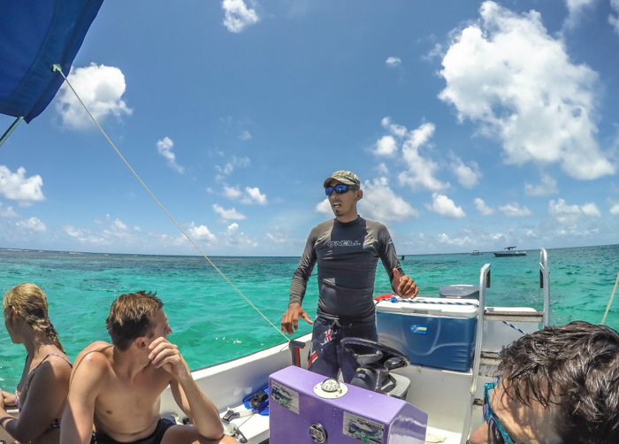 Snorkeling | Belize | Our guide Ronnie with Caveman Snorkeling Tours in Caye Caulker, Belize