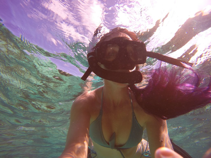 snorkel selfie | Snorkeling in Belize with Caye Caulker's Caveman Snorkeling Tours