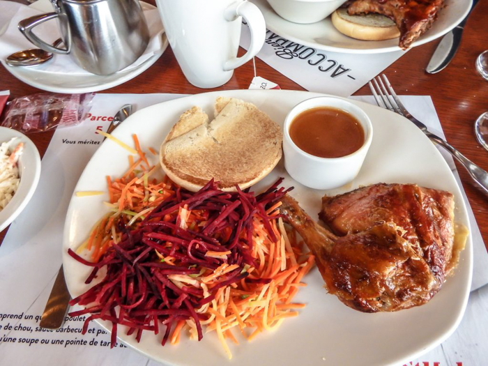 The Best Spots to Eat + Drink in Québec City | Chicken lunch at St. Hubert