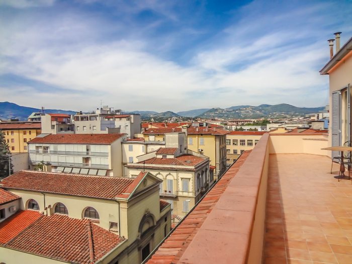 The view from our balcony at Hotel Aurora in Florence, Italy