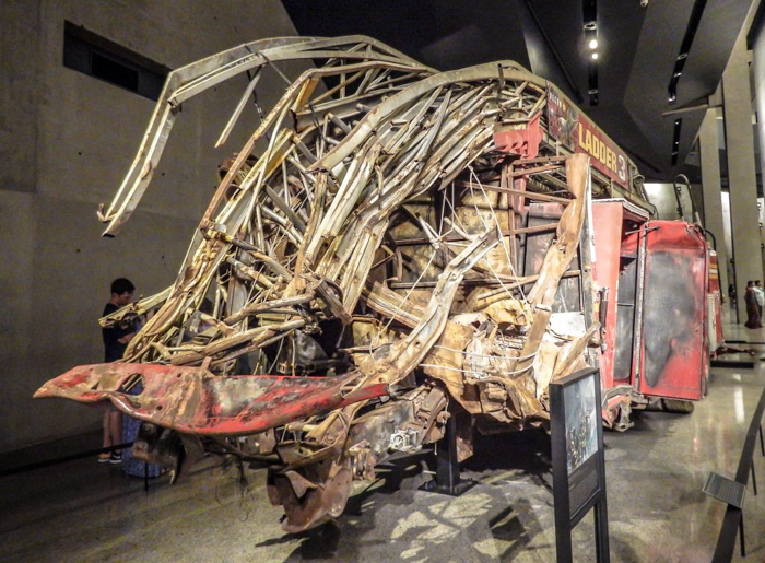 9/11 Museum and Memorial in lower Manhattan, New York City // Ladder 3 firetruck