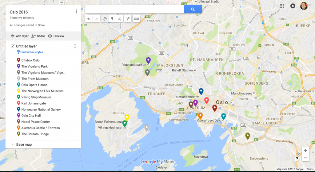 A map of what to do with 24 hours in Oslo, Norway