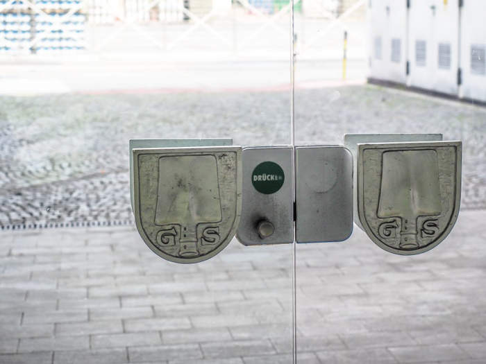 Doorknobs at the Spaten brewery in Munich, Germany