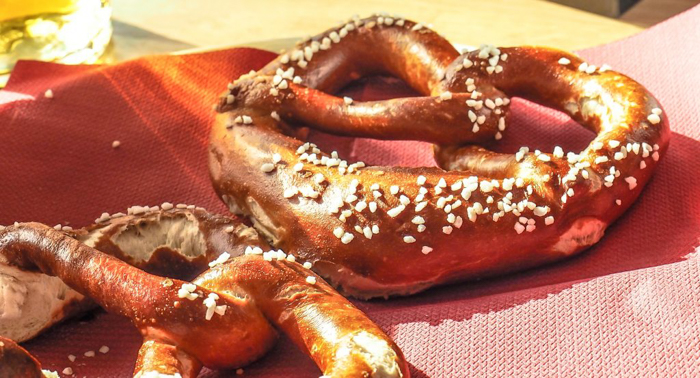 Pretzels at the Spaten Brewery in Munich, Germany