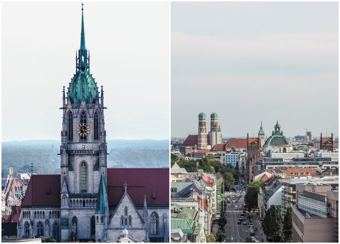 The view of Munich, Germany from the top of the Spaten Brewery