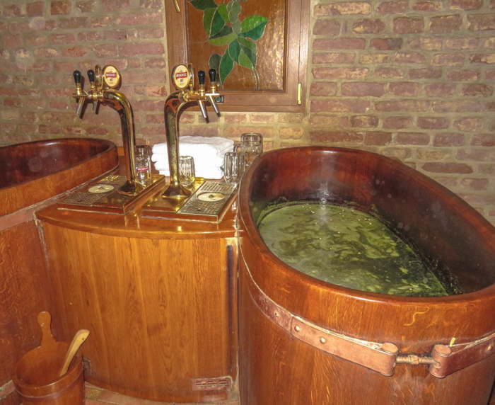 Inside a Prague beer spa