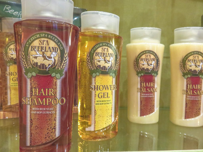 Beer shampoo at the Prague beer spa