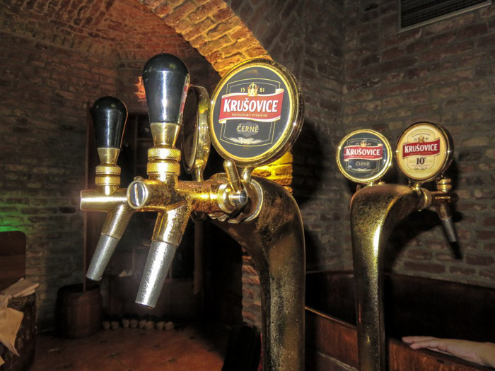 The taps inside the Prague beer spa we visited