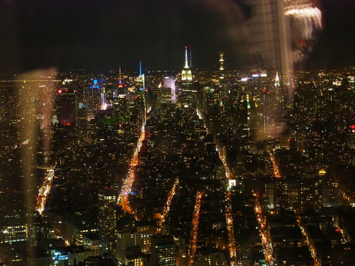 Is One World Trade Center's One World Observatory the best observation deck in New York City? (skyline at night with reflections)