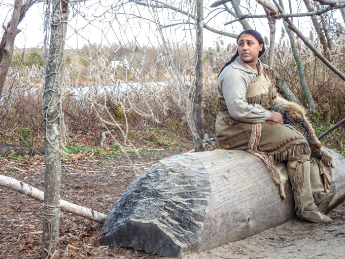 Native American at Plymouth Plantation after Thanksgiving Dinner