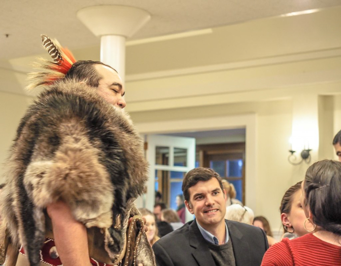 Native American at Plimoth Plantation Thanksgiving Dinner in Plymouth, Massachusetts -- just outside Boston