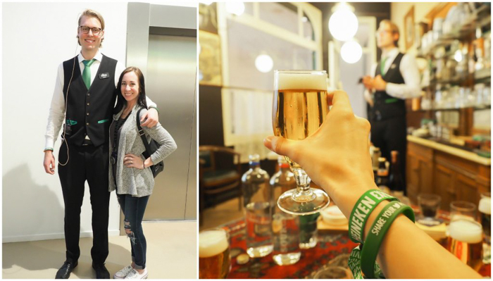 Tour guide | VIP wristbands | The Heineken Experience in Amsterdam | the Netherlands | Heineken Brewery | brewery tour | VIP tasting | beer | Amstel | Brand | Affligem | Heineken 41 | beer tasting