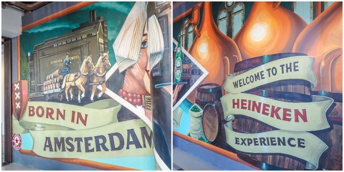 Wall mural | The Heineken Experience in Amsterdam | the Netherlands | Heineken Brewery | brewery tour | VIP tasting | beer | Amstel | Brand | Affligem | Heineken 41 | beer tasting