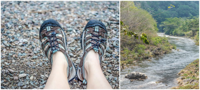 Keen waterproof hiking sandals for the ATM Cave in Belize | Map | San Ignacio, Belize | Cayo District | Tapir Mountain Nature Reserve | Actun Tunichil Muknal | Maya | Mayan archaeological site | skeletal remains | Cave of the Sone Sepulcher | Pacz Tours