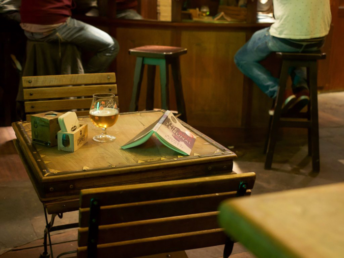 Lobby / reception area at St. Christopher's Inn Bruges, Belgium | Hostel at the Bauhaus | Brugge | book + beer