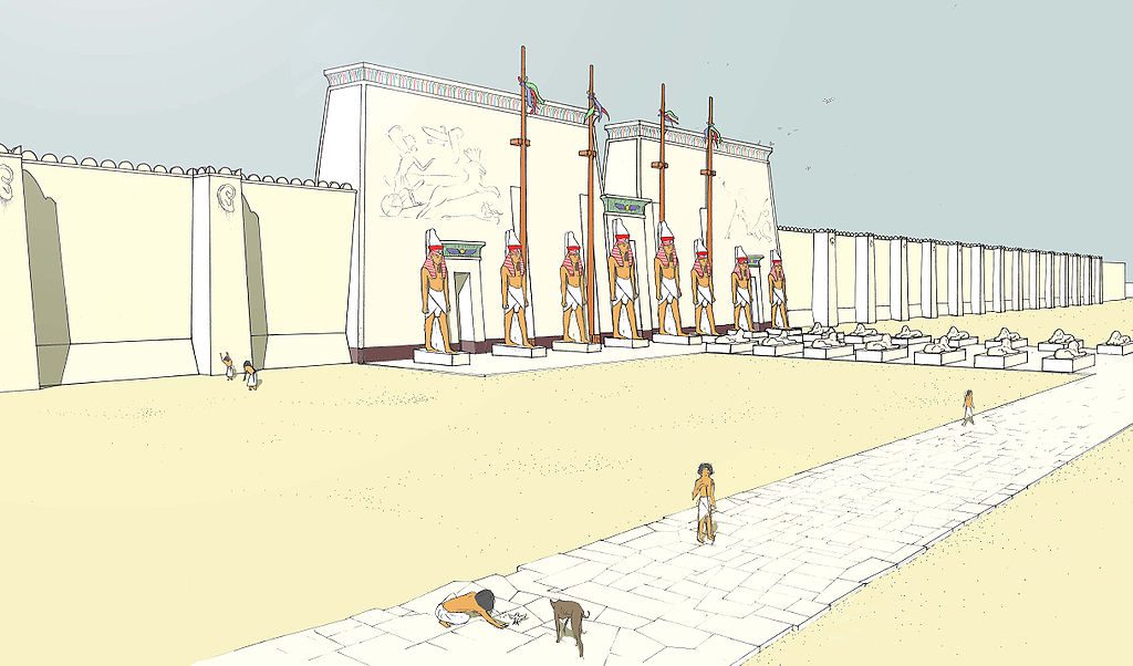Memphis Zoo exterior based on Ancient Great Temple of Ptah in Memphis, Egypt