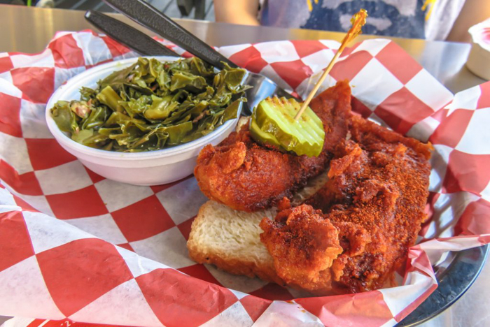 How hot is mild? An exploration of Nashville Hot Chicken | Hattie B's | Nashville, Tennessee | chicken and waffles, chicken tenders, spicy fried chicken | Southern cuisine | Soul food | hot plate