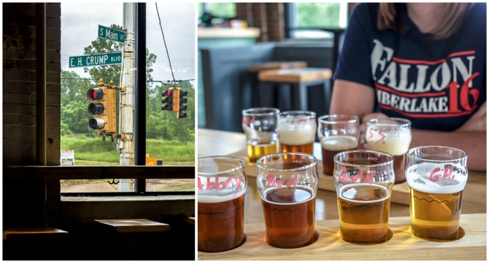 Memphis craft breweries | Ghost River Brewing Co. | Craft beer in Downtown Memphis, Tennessee | Ghost River taproom | beer flights | Crump and Main