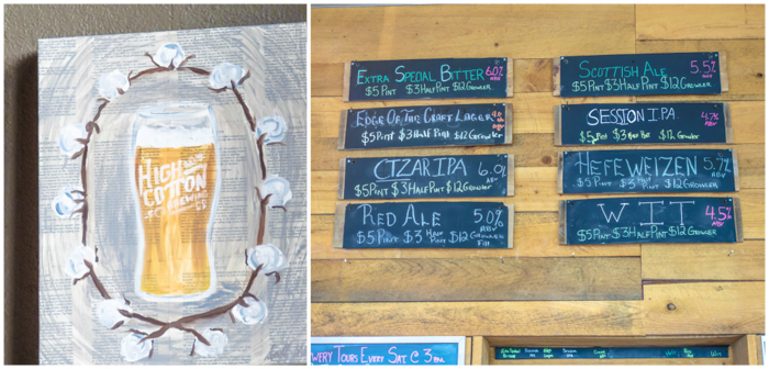 Memphis craft breweries | High Cotton Brewing Co. | Craft beer in Downtown / Midtown Memphis, Tennessee | High Cotton taproom | beer menu