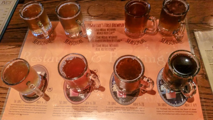 Memphis craft breweries | Bosco's Restaurant and Brewing Co. | Craft beer in Overton Square, Midtown Memphis, Tennessee | Beer flight