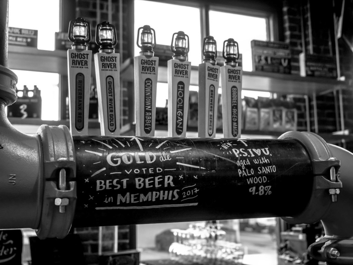 Memphis craft breweries | Ghost River Brewing Co. | Craft beer in Downtown Memphis, Tennessee | Bar taps