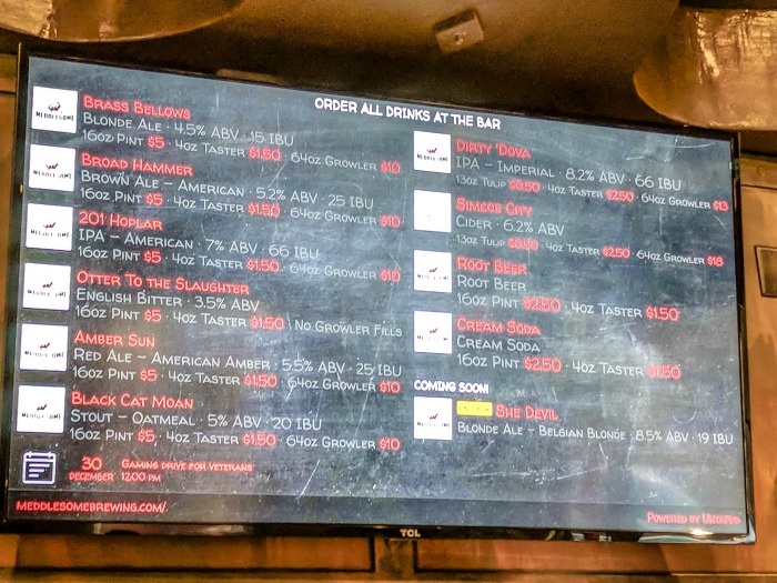 Guide to Memphis craft breweries | Meddlesome Brewing Company, Cordova, Tennessee | Beer menu