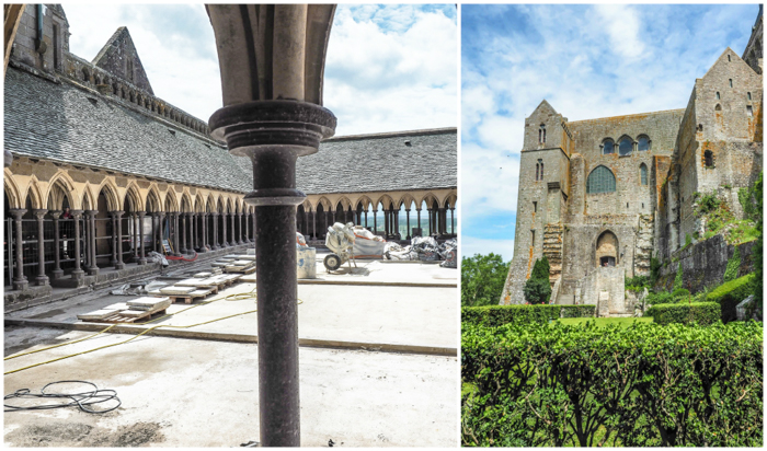 It's actually worth visiting Mont Saint Michel | Normandy, France | Medieval abbey on an island | Bucket list | Disney fairy tale castle inspiration | Mont-St-Michel | cloisters