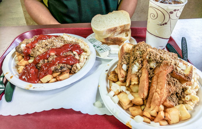 Nick Tahou Garbage Plate | Rochester, New York | Hamburger, Cheeseburger, Grilled Cheese, sausage | strange regional food obsessions | college food