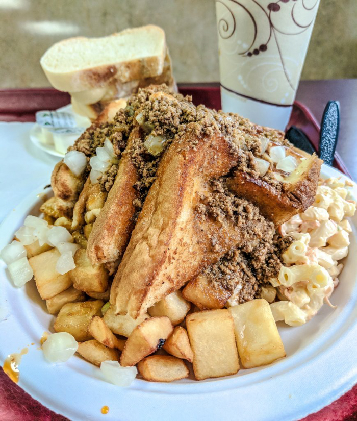 Nick Tahou Garbage Plate | Rochester, New York | Hamburger, Cheeseburger, Grilled Cheese, sausage | strange regional food obsessions | college food
