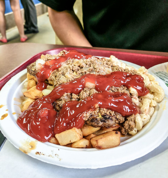 Nick Tahou Garbage Plate | Rochester, New York | Hamburger, Cheeseburger, Grilled Cheese, sausage | strange regional food obsessions | college food