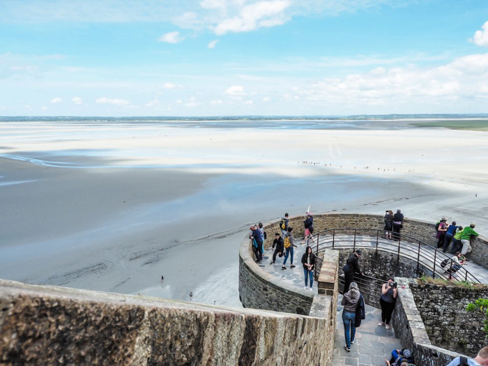 It's actually worth visiting Mont Saint Michel | Normandy, France | Medieval abbey on an island | Bucket list | Disney fairy tale castle inspiration | Mont-St-Michel | view looking out