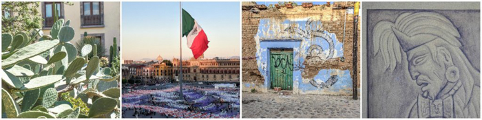 Mexico culture shock: 17 Things That Shocked Me in Mexico | Mexico Coaxaca de Juarez | cacti | Zocalo flag | old building | Aztec painting Diego Rivera