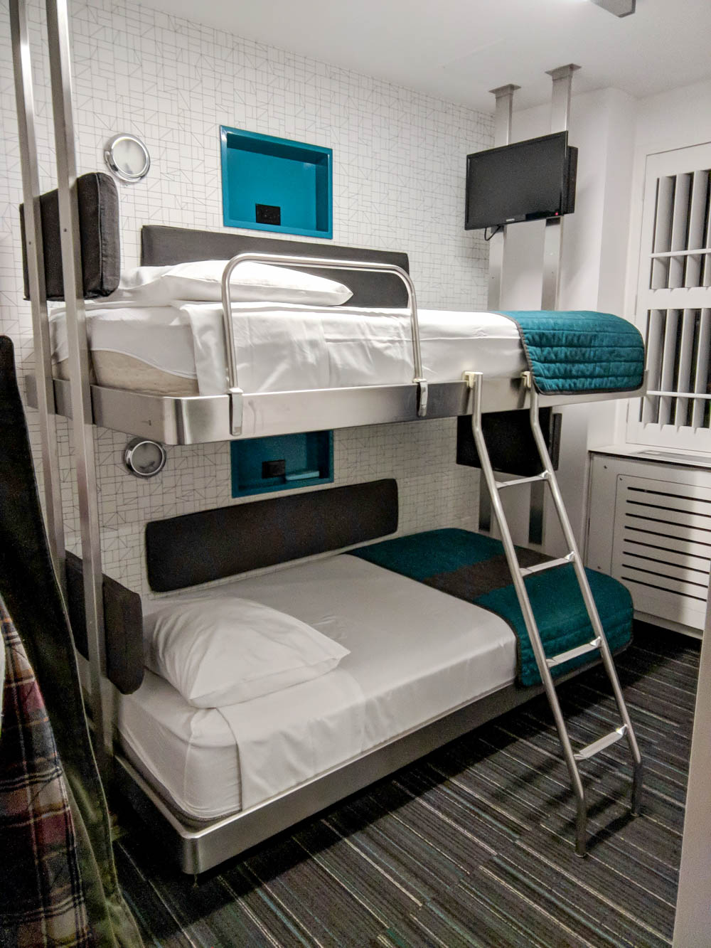 bunk beds in a tiny room