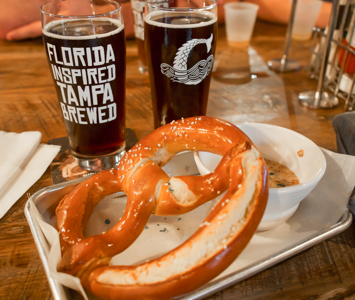 Spend a day in Ybor City | Tampa, Florida | Coppertail brewing company | beer and bavarian pretzel