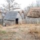 Dining with Pilgrims and indians at a Plimoth Plantation Thanksgiving in Plymouth, Massachusetts
