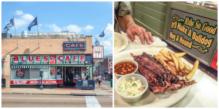 200 things to do in memphis, tennessee for first-time visitors, a local's guide | Ribs at Blues City Cafe on Beale Street #traveltips #memphis #bbq #bealestreet