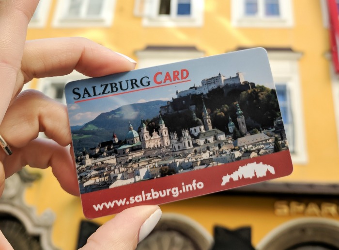24-hour Salzburg Card in front of Mozart's Birthplace