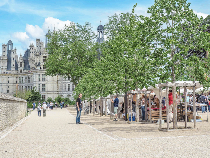 Market around Chateau Chambord, Loire Valley, France