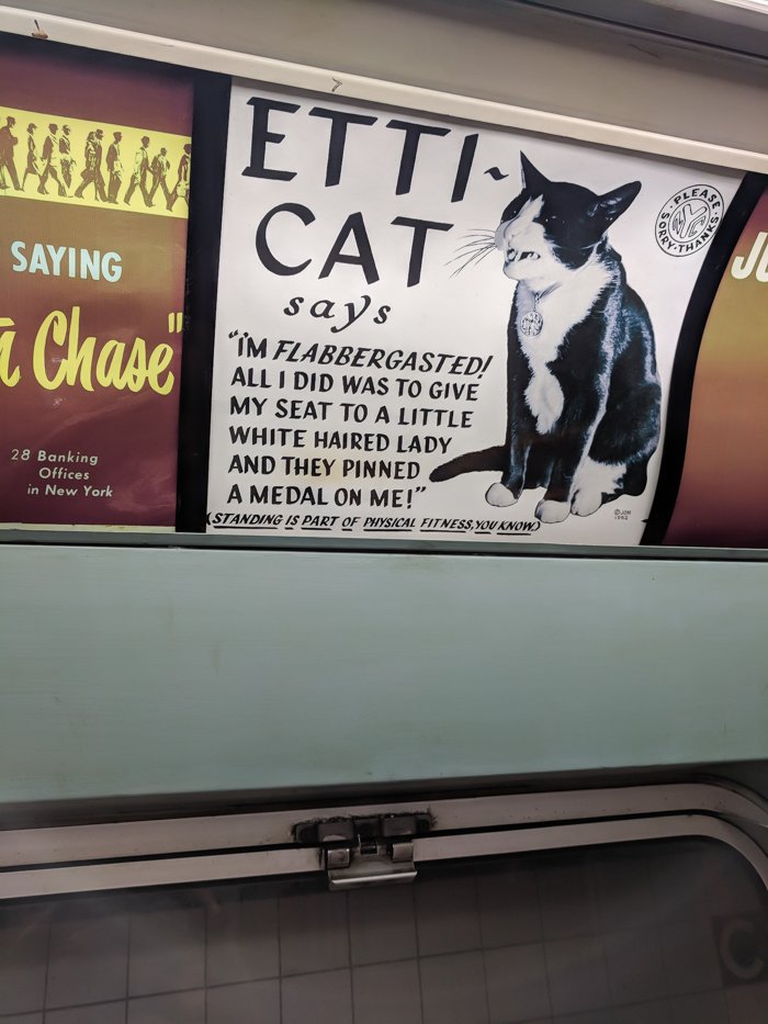Etiquette posters at Brooklyn's New York Transit Museum // Underground and Underrated | The best New York City museum you've never heard of | New York City hidden gem | #NewYorkCity #museum #transitmuseum #brooklyn #nycmuseum #traveltip #timebudgettravel 